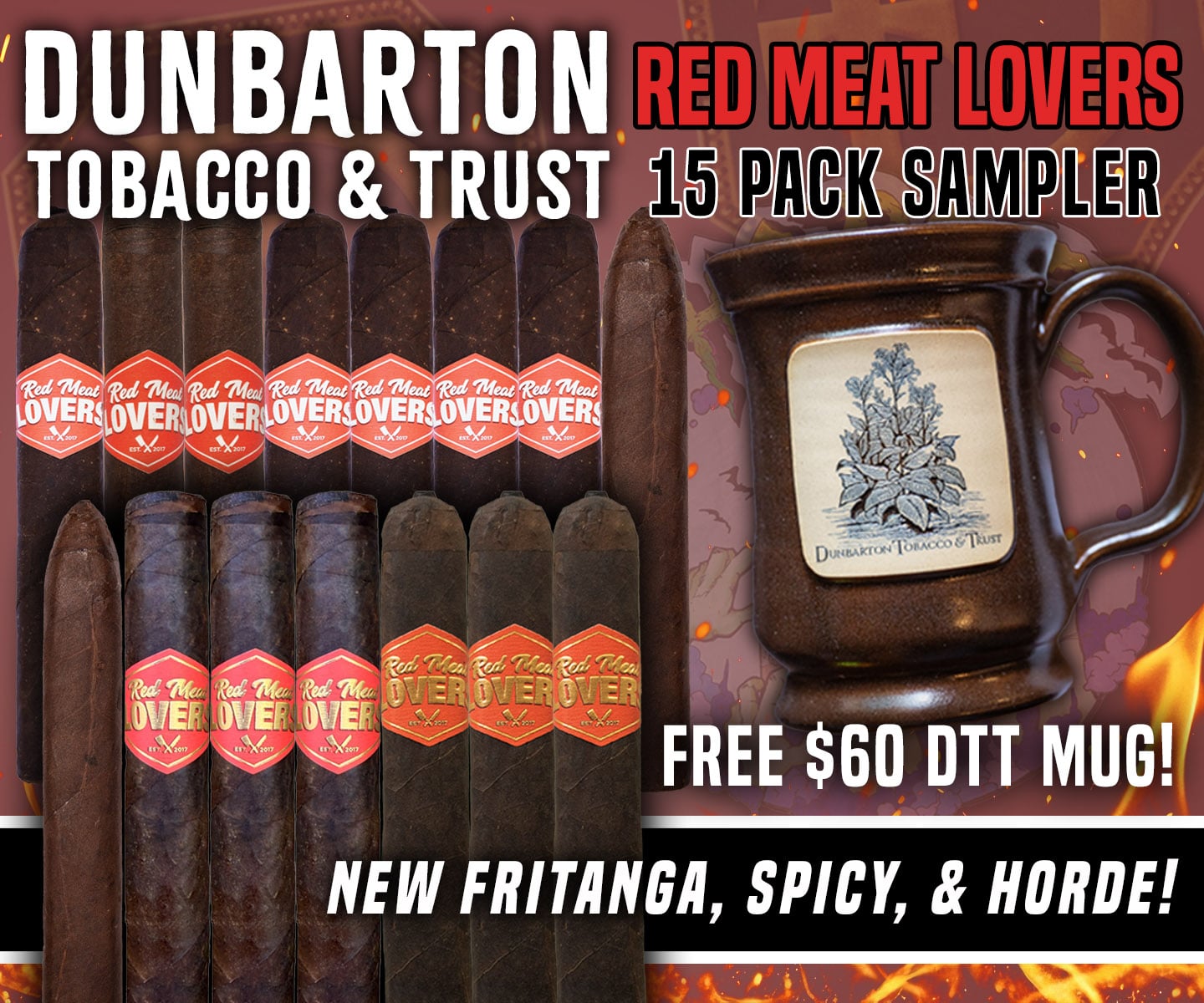 Dunbarton Red Meat Lovers & Horde 15 Pack Sampler + MUG